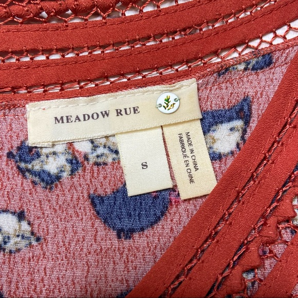 Anthropologie Meadow Rue Sanna Bird Print Top Sz S - Picture 10 of 16